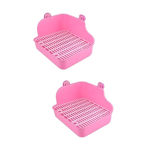 Kisangel 2 Stück Hamster Kaninchen Quadratische Toilettenschüssel Kaninchen Bettwäsche Kaninchen Käfig Welpen Pad Halter Kleintier Dreieck Toilette Töpfchen Indoor Hasenstall Kaninchen von Kisangel