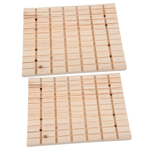 Kisangel 2 Stück Holz Krallenschleifer für Kleine Haustiere Robustes Holzbrett mit Glatter Oberfläche Geeignet für Kaninchen Chinchillas Meerschweinchen zur Sicheren Krallenpflege und von Kisangel