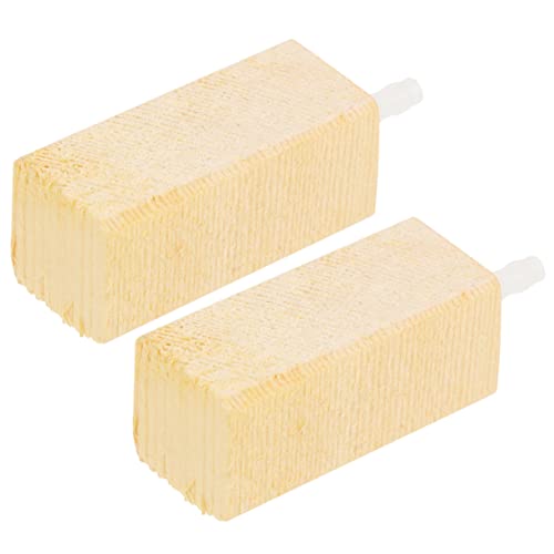 Kisangel 2 Stück Holz Luftstein für Aquarienproteinabschäumer Kleiner Aquarium Bubble Stein Langlebiger Stein für Süßwasser und Meerwasser Fischbecken von Kisangel