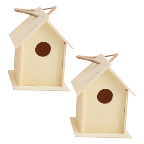 Kisangel 2 Stück Holz Vogelhaus DIY Unfertiges Vogelhaus für Kreative Bastelprojekte als Gartendekoration für Vögel für Hochzeiten und von Kisangel