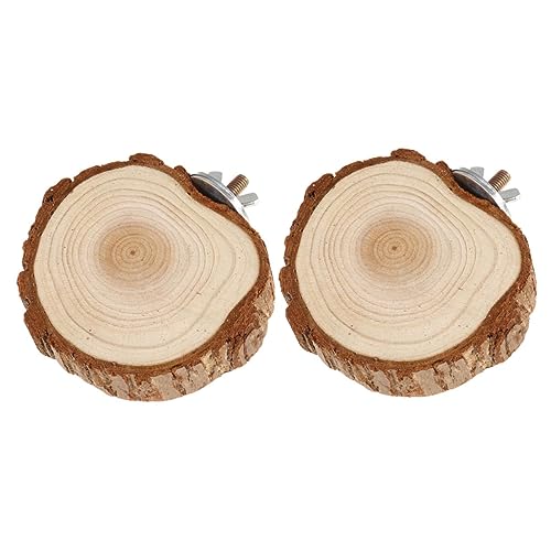 Kisangel 2 Stück Holzspielzeug für Vögel Plattform für Papageien Nager und Kleintiere als Spiel und Kaufläche Natürliche Holzstruktur für Käfige Geeignet von Kisangel