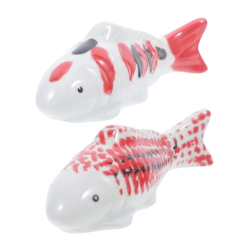 Kisangel 2 Stück Keramik Schwimmende Koi-Fisch Dekoration Naturnahe Künstliche Aquarium Fischfiguren für Teich Aquarium Desktop Leicht Schwimmfähig Dekorativ Fischfreundlich von Kisangel