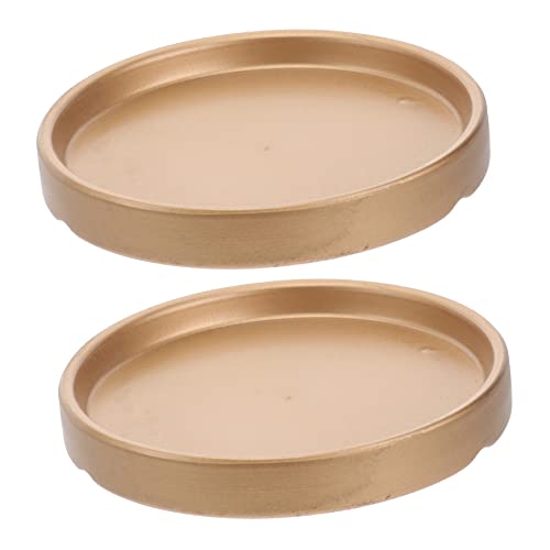 Kisangel 2 Stück Keramischer Blumentopf Untersetzer Goldene Abtropfschale für Garten und Balkon Rutschfester Boden für Pflanzenpflege von Kisangel