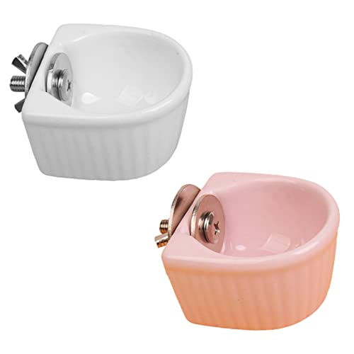 Kisangel 2 Stück Keramischer Futternapf für Haustiere Weiß und Rosa rutschfest und für Kaninchen Hamster und Eichhörnchen Leicht zu Reinigen und Dekorativ Kisangel 2 Stück Keramischer Futternapf für Haustiere Weiß und Rosa rutschfest und für Kaninchen Hamster und Eichhörnchen Leicht zu Reinigen und Dekorativ von Kisangel