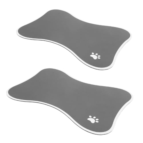 Kisangel 2 Stück Knochenförmige Futtermatte für Katzen und Hunde rutschfest Kleines Design für Welpen und Kätzchen Strapazierfähig und Leicht zu Reinigen Futternapfunterlage für Innen von Kisangel