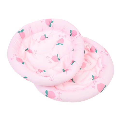 Kisangel 2 Stück Kühlmatte für Kleintiere aus Atmungsaktivem Material für Hamster Meerschweinchen und Kaninchen Bietet Optimalen Schlafkomfort im Sommer Rosa Kirschdesign von Kisangel