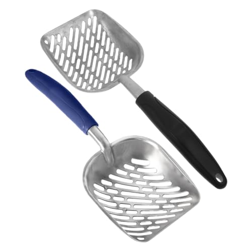 Kisangel 2 Stück Metall Katzenstreuschaufel mit Großem Lochdesign Ergonomischer Griff Flacher Kopf für Schnelle Langlebige Aluminiumlegierung für Katzenstreu und Abfalltrenner Kisangel 2 Stück Metall Katzenstreuschaufel mit Großem Lochdesign Ergonomischer Griff Flacher Kopf für Schnelle Langlebige Aluminiumlegierung für Katzenstreu und Abfalltrenner von Kisangel