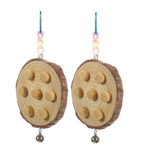 Kisangel 2stücke Hängendes Papageienspielzeug Aus Holz Für Vögel Zum Kauen Und Kratzen Vogel Kauspielzeug Zum Aufhängen Im Käfig Beißfestes Spielzeug Für Haustiervögel von Kisangel