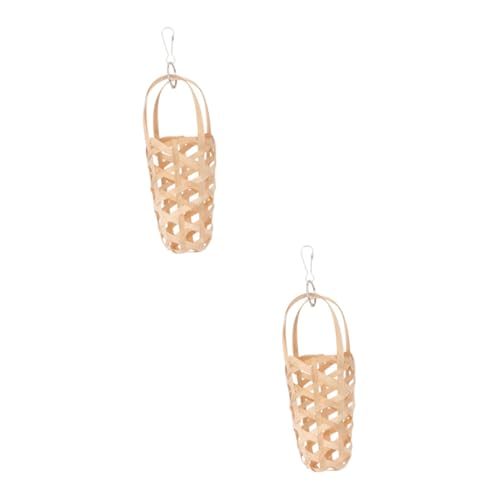 Kisangel 2stücke Parrot Foraging Basket Multifunktionales Futterspielzeug Für Papageien Und Vögel Hängendes Design Natürliches Material Für Futter Und Spielspaß von Kisangel