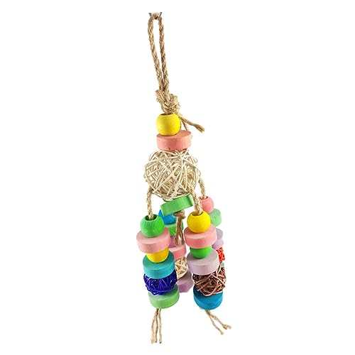 Kisangel 2stücke Papagei Rattanball Spielzeug Mit Bunten Holzblöcken Hängendes Kauspielzeug Für Sittiche Und Kleine Vögel Fördert Spaß Und Bewegung Kisangel 2stücke Papagei Rattanball Spielzeug Mit Bunten Holzblöcken Hängendes Kauspielzeug Für Sittiche Und Kleine Vögel Fördert Spaß Und Bewegung von Kisangel