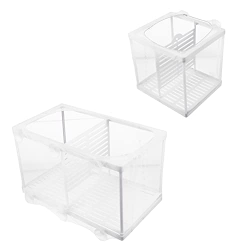 Kisangel 2 Stück Teiliges Aquarium Zuchtkasten Transparente Fischisolationsbox für Laich und Aufzucht Sicherer und Praktischer aus Langlebigem von Kisangel