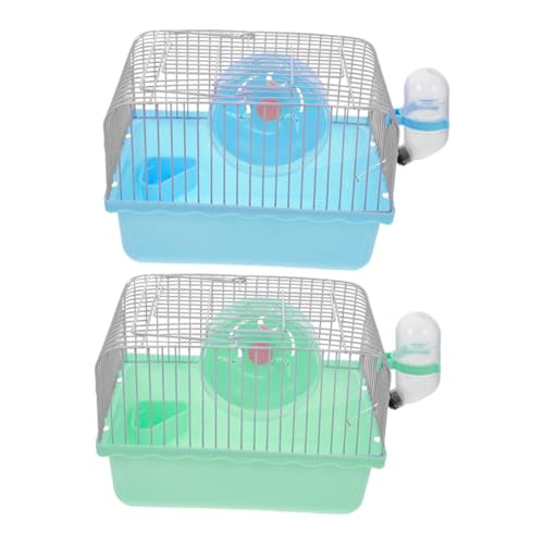 Kisangel 2 Stück Teiliges Hamster Transportkäfig mit Trinkflasche und Laufrad Tragbarer Kleintierkäfig für Hamster und Mäuse Leichter und Sicherer Kleintierkäfig für Spiel Ruhe und von Kisangel