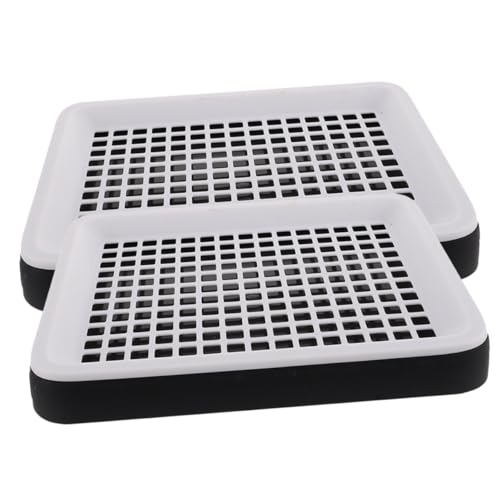 Kisangel 2 Stück Teiliges Kaninchentoilette Kleine Ecktoilette für Kleintiere Langlebige Kratzfeste Katzentoilette mit Praktischem Gitterrost Geeignet für Kaninchen Meerschweinchen Hamster von Kisangel