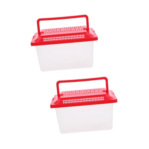 Kisangel 2 Stück Tragbare Plastik Handtransportbox Durchsichtig für Reptilien und Schildkröten Großes Terrarium mit Sicherheitsdeckel Geeignet als Futter und Wasserbehälter Kisangel 2 Stück Tragbare Plastik Handtransportbox Durchsichtig für Reptilien und Schildkröten Großes Terrarium mit Sicherheitsdeckel Geeignet als Futter und Wasserbehälter von Kisangel