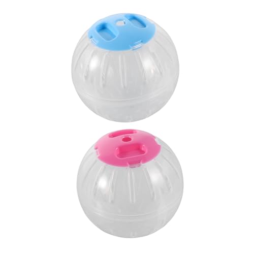 Kisangel 2 Stück Transparente Hamster Laufbälle Interaktive Übungsbälle für Kleintiere Leise und Leicht zu Reinigen für Hamster und Meerschweinchen mit Großzügigem für Bewegung von Kisangel