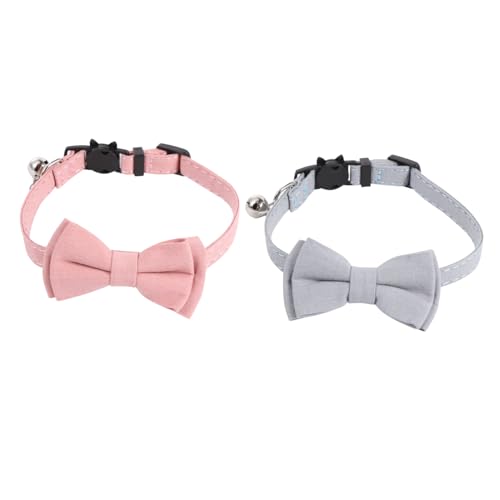 Kisangel 2 Stück Verstellbares Katzenhalsband mit Glocke Süßes Halsband für Haustiere für Weihnachten Passend für Katzen und Hunde Einfache Handhabung von Kisangel