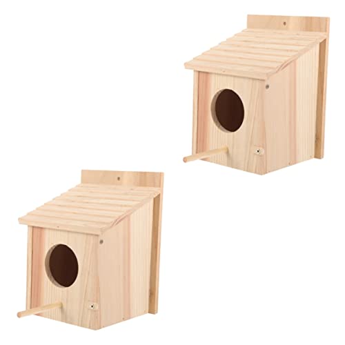 Kisangel 2st Vogelkäfig Papageienhaus Vogelnistkasten Vogelhaus Draußen Natürliches Vogelhaus Nistkasten Für Vögel Vogelhäuschen Im Freien Taubenhäuser Wildvogelhaus Holz Hängend Ornamente von Kisangel