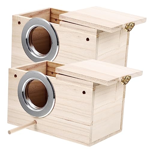 Kisangel 2 Stücke Holz Vogel Nistkasten Outdoor Vogel Zucht Box Dekorative Vogel Für Garten Holz Nest von Kisangel