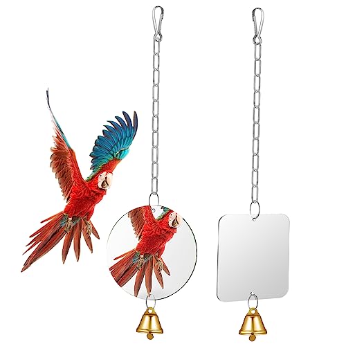 Kisangel Vogelspiegel-spielzeugglocke 2 Stück Spiegelschaukel Für Papageienkäfig Dekoratives Zubehör Für Vögel Zufällige Farbe Kisangel Vogelspiegel-spielzeugglocke 2 Stück Spiegelschaukel Für Papageienkäfig Dekoratives Zubehör Für Vögel Zufällige Farbe von Kisangel
