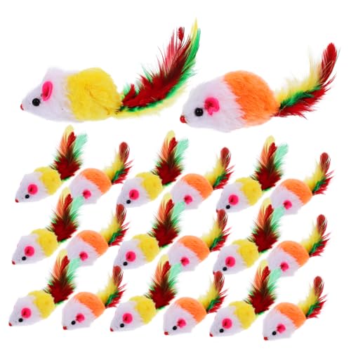 Kisangel 20 Pcs Katzenspielzeug Pelzige Mäuse Gefiederter Realistisches Haustierspielzeug für Katzen Zum Fangen und Spielen Kisangel 20 Pcs Katzenspielzeug Pelzige Mäuse Gefiederter Realistisches Haustierspielzeug für Katzen Zum Fangen und Spielen von Kisangel