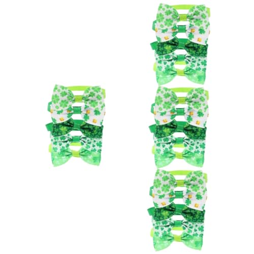 Kisangel 20 STK Haustier Fliege Kleeblatt Hundehalsband Haustierhalsband mit Bow-Knoten st. Patrick's Day Haustierhalsbänder st. Patrick's Day Hundehalsbänder Hündchen Yingschi Zubehör von Kisangel