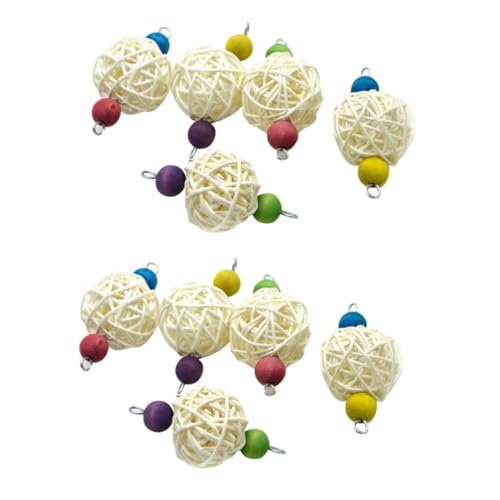 Kisangel 20stücke Papageien Kauspielzeug Mit Rattanball Leckeres Spielzeug Für Vögel Fördert Das Spiel Entwicklung Kleiner Vögel Für Nymphensittiche Wellensittiche Und Papageien von Kisangel