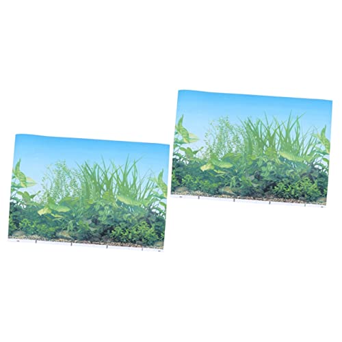 Kisangel 2 Stücke Aquarium Hintergrund Poster Aufkleber Lebensechte 3D Unterwasser Szene Aquarium Dekoration von Kisangel