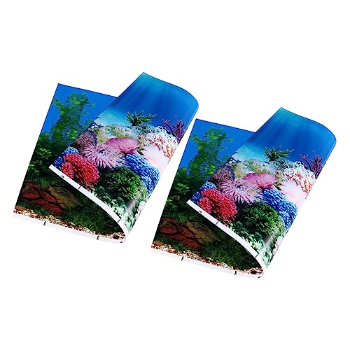 Kisangel 2St Aufkleber für Aquarien Aquarium-Plakat Aquarium Aquarium Aufkleber Unterwasserwelt Dekoration Aquarium Dekoration Aquarium Aquarium Papier haften Aquarium-Ozean-Aufkleber 3D von Kisangel