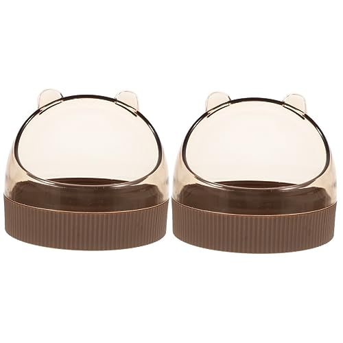 Kisangel 2stücke Acryl Futterschalen Für Hamster Und Chinchillas Aufhängbare Tiernäpfe Für Kleintiere Spülmaschinenfest Für Futter Und Wasser Teebräunem Design von Kisangel