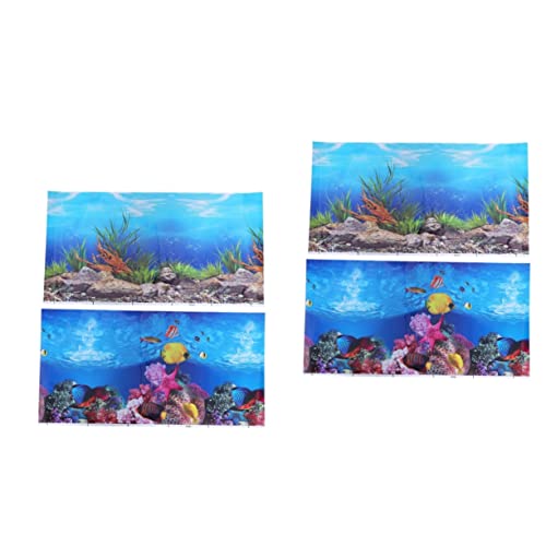 Kisangel 2St Hintergrunddekor Aquarium Poster Aquarium-Poster Aquarium-Hintergrundaufkleber 3D-Aufkleber doppelseitiger dekorativer Aufkleber dekoratives Bild dreidimensional schmücken von Kisangel