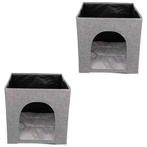 Kisangel 2St Katzennest haustierzelt pet Teepee katzenkörbchen katzenzelt pet Bed haustierfeldbett Katzenhäuschen Haustierkorb drinnen Katzenhaus Welpenhaus Haustierbett Kätzchen Leinen- Kisangel 2St Katzennest haustierzelt pet Teepee katzenkörbchen katzenzelt pet Bed haustierfeldbett Katzenhäuschen Haustierkorb drinnen Katzenhaus Welpenhaus Haustierbett Kätzchen Leinen- von Kisangel