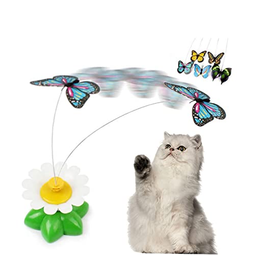 Kisangel 2stücke Elektrische Katzenangel Mit Simulierten Blumen Automatischer Rotations-Teaser Für Haustiere Interaktives Spielzeug Für Katzen Bunte Farben Für Zuhause von Kisangel