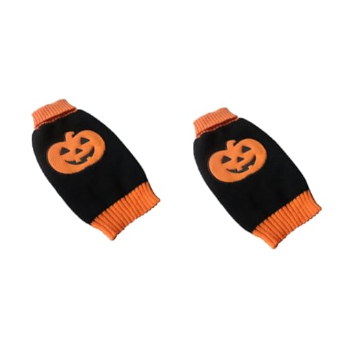 Kisangel 2St Kleidung Kürbismuster hundepullover hundepulli Dog Sweater winziger Kleiner Hund Halloween Kleider gestrickter Rollkragenpullover für Hunde Welpenpullover Haustier Hündchen von Kisangel