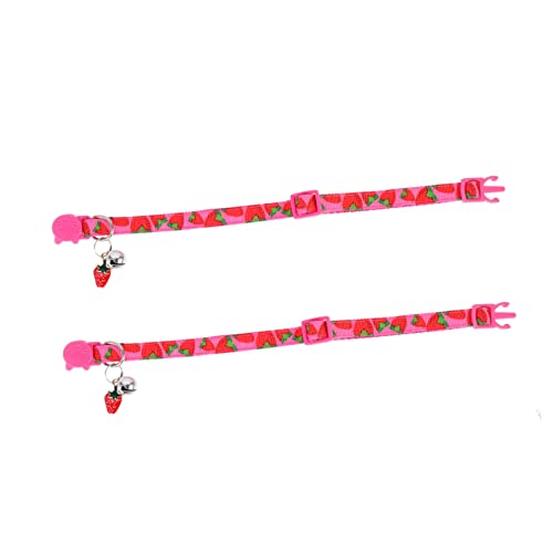 Kisangel 2St Obsthalsband für Haustiere Verstellbarer Kragen Kätzchenkragen Fliege mit Kätzchenkragen Tier kostüm tierkostüm Halsketten Erdbeeren Katzenhalsband Dekor Katze Halsverzierung von Kisangel