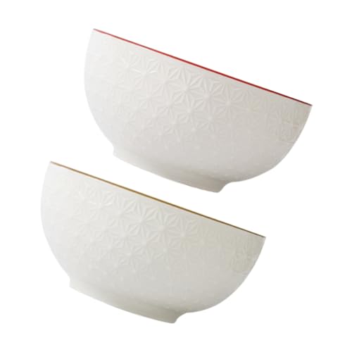 Kisangel 2St Reisschale aus Keramik Salatschüssel chinesische Nudeln japanische Suppentassen Nudelhalter Pasta Besteck Suppenschüssel Futternapf aus Keramik Haushalt Geschirr Keramikschale von Kisangel