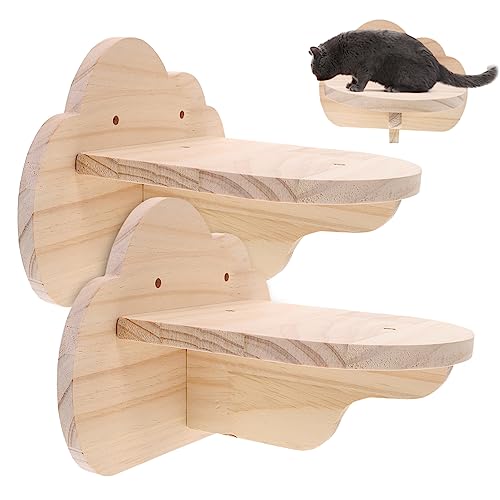 Kisangel 2St Stufen an der Katzenwand Katzenwandmöbel aus Holz Regale aus Holz katzenkletterwände katzenkletterwand Katzenregal aus Holz Wandregale für Katzen Katze Krabbeln Katzenmöbel von Kisangel