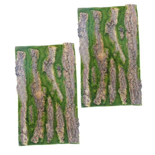 Kisangel 2pcs Simulierte Rinde Dekoration Leopard Gecko Tank Hintergrund Bord Nachgeahmt Baumrinde Aquarium von Kisangel