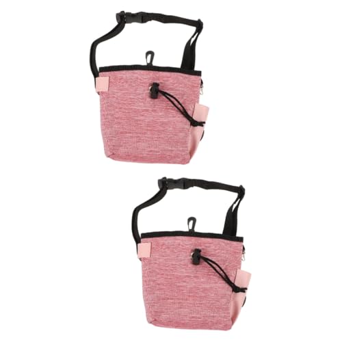 Kisangel 2st Gürteltasche Für Das Hundetraining Snackbeutel Müllbeutel Einkaufstüten Müllsäcke Lebensmittelbeutel Snack-Taschen Hundetasche Rosa Oxford-Stoff Hundefutter Snackregal von Kisangel