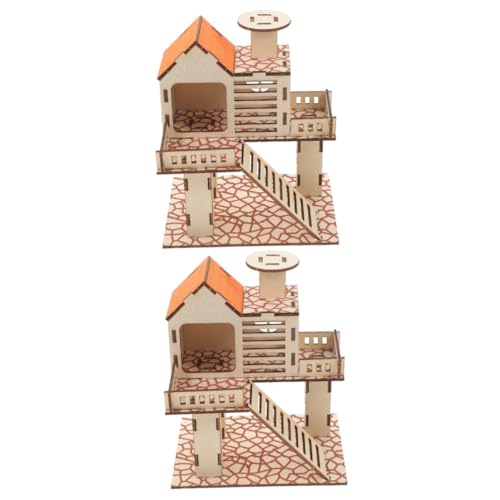 Kisangel 2st Hamster-Tunnel-Spielzeug Käfig Hamsterhaus Hamsterversteck Hamster Holzhaus Rattenhaus Aus Holz Meerschweinchenhaus Eichhörnchenhaus Hamsterhäuser Hölzern Haushalt Kleine Tiere von Kisangel
