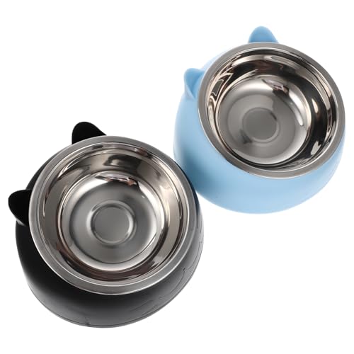 Kisangel 2stücke Edelstahl Katzen Und Hundenapf rutschfest Teilig Für Futter Und Wasser Leicht Zu Reinigen Langlebig Für Kleine Haustiere von Kisangel