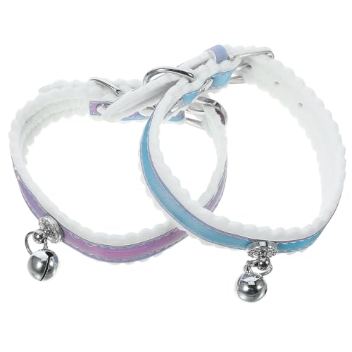 Kisangel Weihnachts-Halsband mit Glocke und Punktmuster in Rot 2-teiliges Set Verstellbar für Mittelgroße Haustiere Modischer Zufälliger Stil von Kisangel