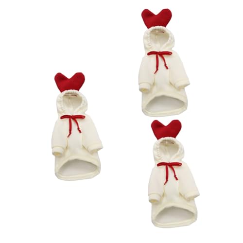 Kisangel 3stücke Kuscheliger Hundepullover Für Herbst Und Winter Warmer Hoodie Für Kleine Und Mittelgroße Hunde Und Katzen Für Partys Und Besondere Anlässe Xs von Kisangel