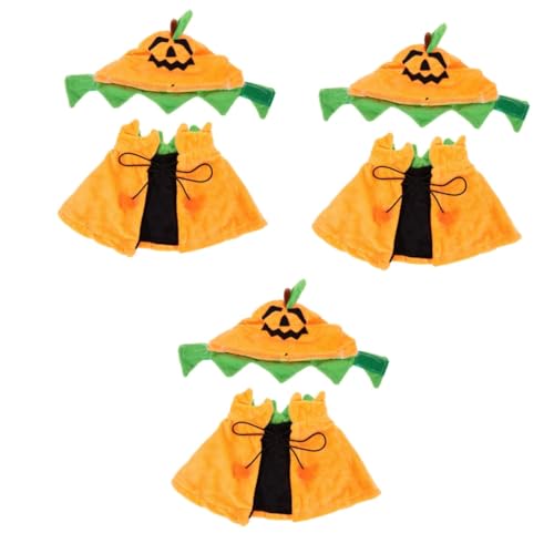 Kisangel 3 Sets Hund Halloween Kostüm Set Pet Halloween Decor Zubehör Katze Kürbis Mantel Hut von Kisangel