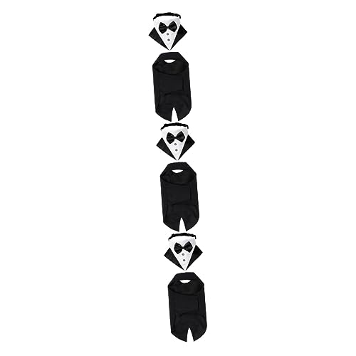 Kisangel 3 Sätze Hundeanzug Hunde Anzug hundekostü Business-Kleidung Haustier-Outfits für Hunde hochzeitskleid Kleider Haustierzubehör Haustier-Cosplay-Requisite Haustier Hund Passen Schal von Kisangel