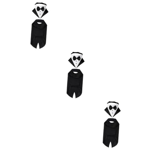 Kisangel 3 Sätze Hundeanzug Hundeweste Haustierhalsband Und Anzug Smoking Für Jungen Jungenanzüge Partykleidung Trendige Kleidung Halloween-kostüme Für Jungen Baumwolle Hochzeit Lätzchen von Kisangel