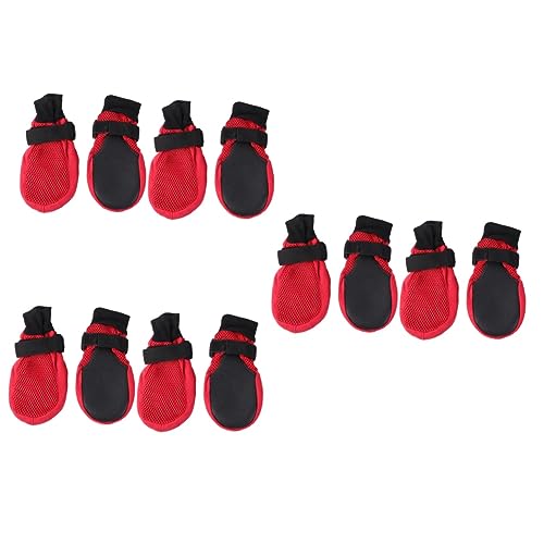 Kisangel 3er-Sets Schuhe Für Hunde Mesh-hundeschuhe Ohne Sohle Hundestiefel Für Welpenpfoten Rot Einfaches An- Und Ausziehen Kisangel 3er-Sets Schuhe Für Hunde Mesh-hundeschuhe Ohne Sohle Hundestiefel Für Welpenpfoten Rot Einfaches An- Und Ausziehen von Kisangel