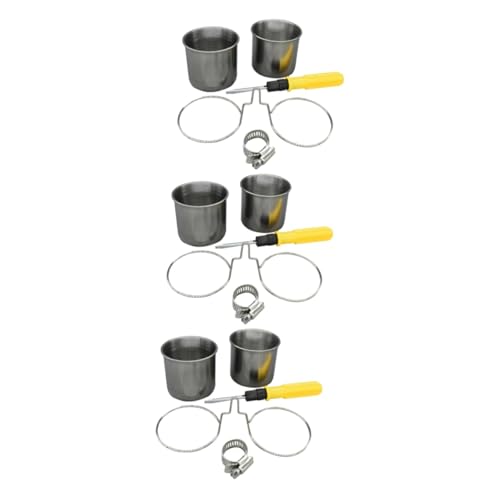 Kisangel 3 Sets Für Vögel Futterbehälter Becher Papageien Essbecher Papageien Futterbehälter Papageien Stehstange Zubehör Vogel Stehregal Futterbehälter Papageien Essnapf von Kisangel