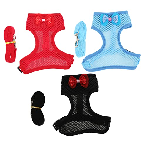 Kisangel 3er-Pack Hühnerleinen-Set – Tragbare Hühner-zugseile Mit Entzückender Hahnenweste Zubehör Für Outdoor-aktivitäten Und Mit Dem Hund von Kisangel