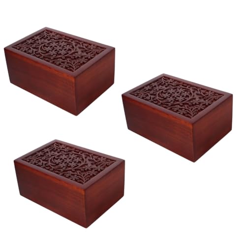 Kisangel 3-teilige Gedenkurne Für Haustiere Holzurne Für Haustiere Katzenasche-Box Andenkenbox Für Haustierasche Exquisite Holzurne Für Haustierasche von Kisangel