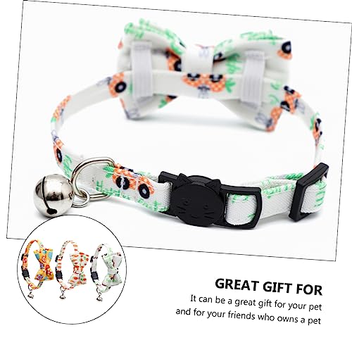 Kisangel 3 Stück Einstellbares Teiliges Katzenhalsband mit Glocke Leichtes Baumwoll Haustierhalsband mit Süßer Fliege Atmungsaktiv und Komfortabel für Kätzchen und Kaninchen für Ostern und Kisangel 3 Stück Einstellbares Teiliges Katzenhalsband mit Glocke Leichtes Baumwoll Haustierhalsband mit Süßer Fliege Atmungsaktiv und Komfortabel für Kätzchen und Kaninchen für Ostern und von Kisangel